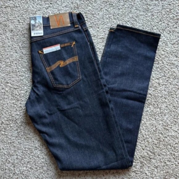 NWT Nudie Jeans Co Men’s Steady Eddie II Tapered Dry True Denim Jeans - Picture 1 of 8